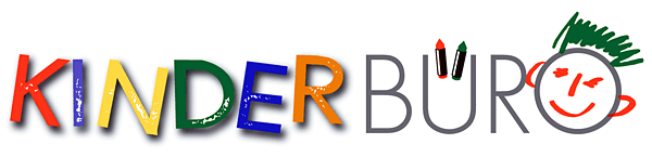 Logo Kinderbüro Spielerisch illustriertes Logo des Kinderbüros
